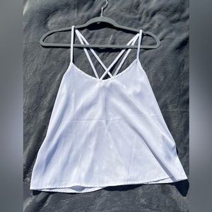 Hollister White Tank Top Cross Back Straps Woman's Size Small Basic Tank
